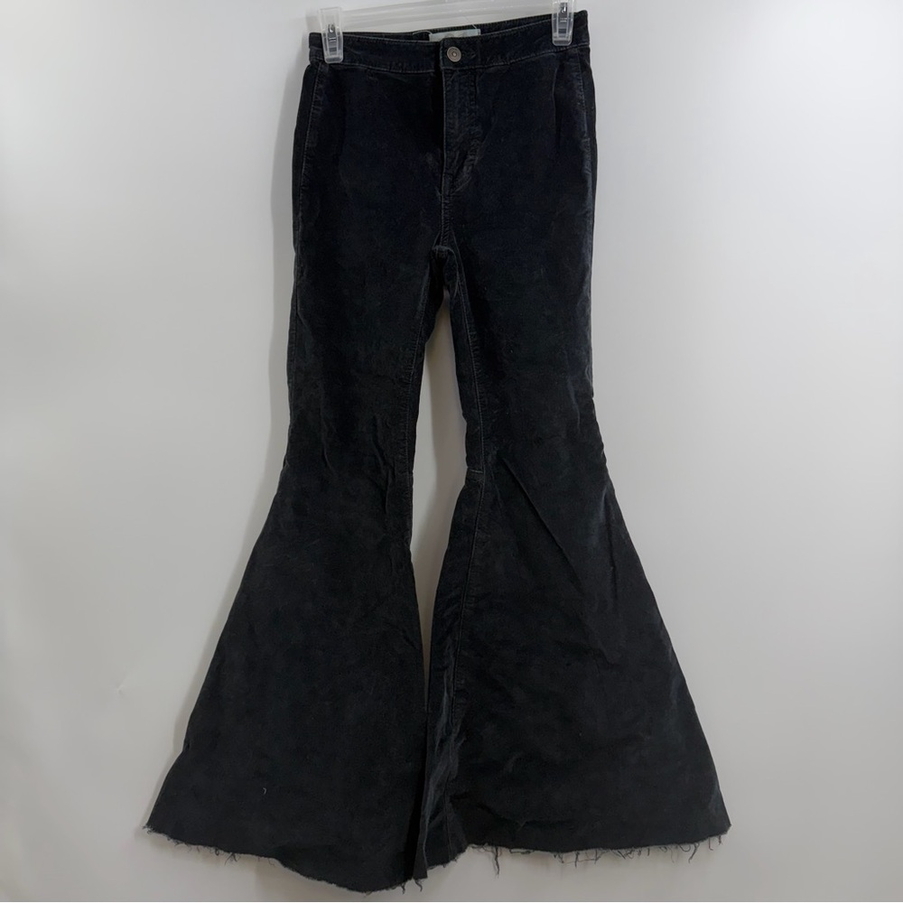 Free People We The Free Just Float On Velvet Flare Jeans Black 24 Boho